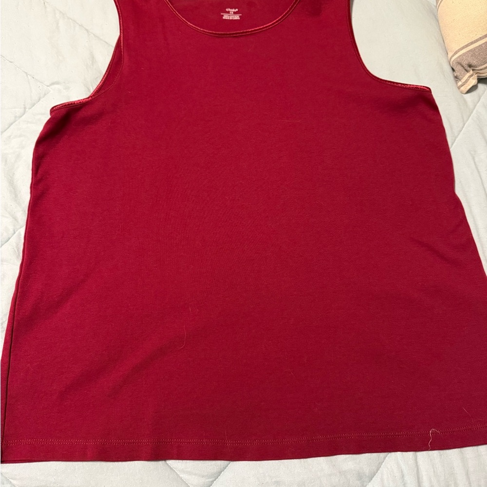 CJ Banks Burgundy Sleeveless Top